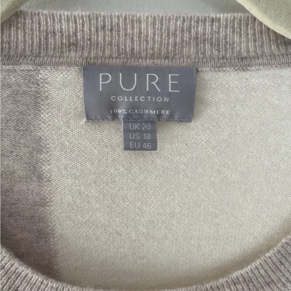 Pure Collection Boyfriend Fit Colour Block Cashmere Sz Us 18 *K18 - Picture 5 of 5